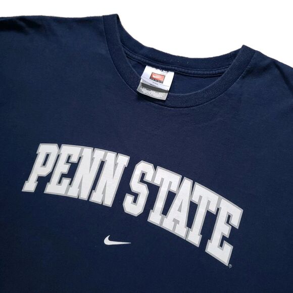 Vintage Y2K Team Nike Penn State Center Check Size 2XL Mens Blue T-Shirt PSU - Picture 1 of 7